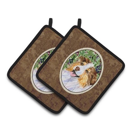 Carolines Treasures Australian Shepherd Pair of Pot Holders, 7.5 x 3 x 7.5 in. SS8819PTHD